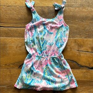Lilly Pulitzer Pink and Blue Leaf Print Dress